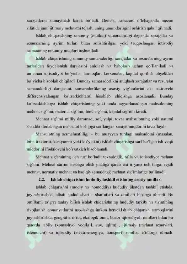 Ishlab chiqarishning texnik va iqtisodiy samaradorligini baholash. 8