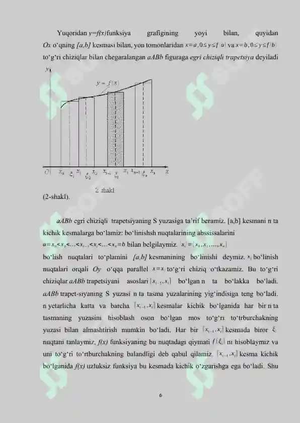 Kvadratur formulalar. Gauss kvadratur formulasi 6