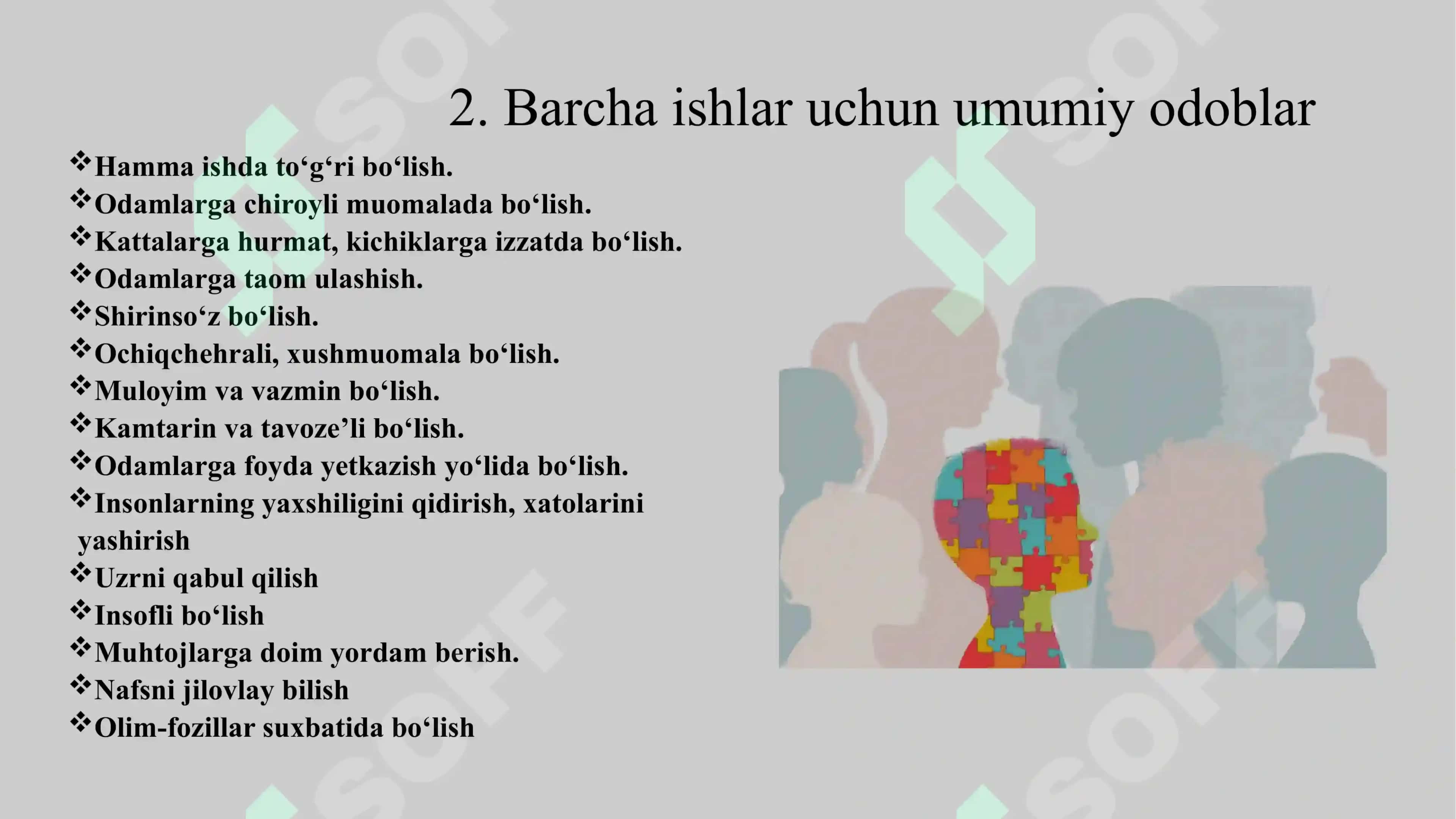 Ijtimoiy odoblar 5