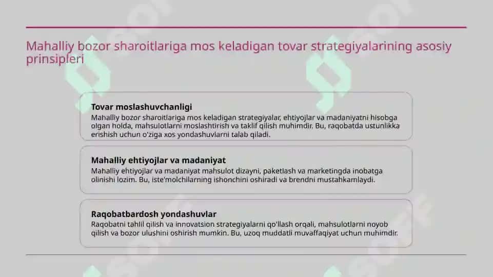 Bozor uchun tovar strategiyalari slayd 3