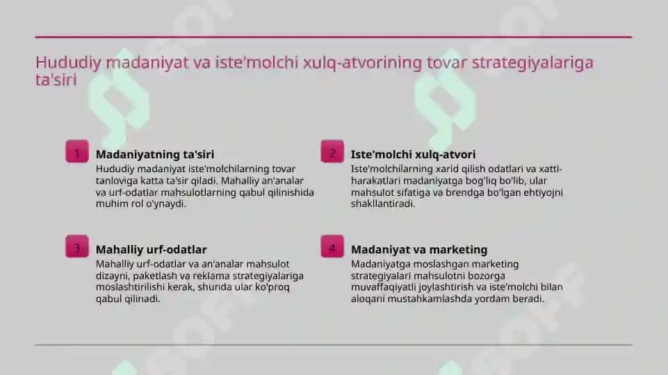 Bozor uchun tovar strategiyalari slayd 4