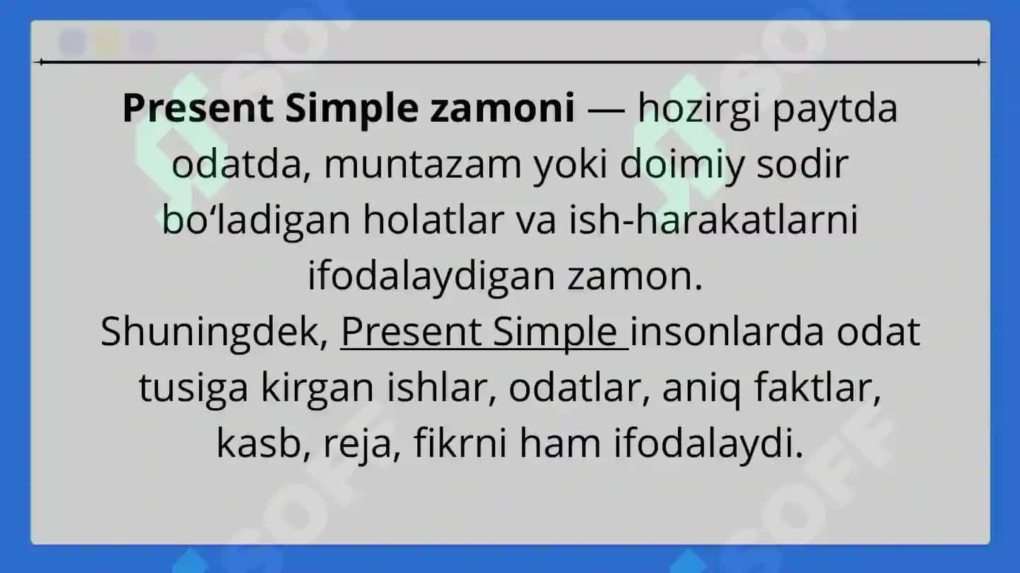 Present Simple 2
