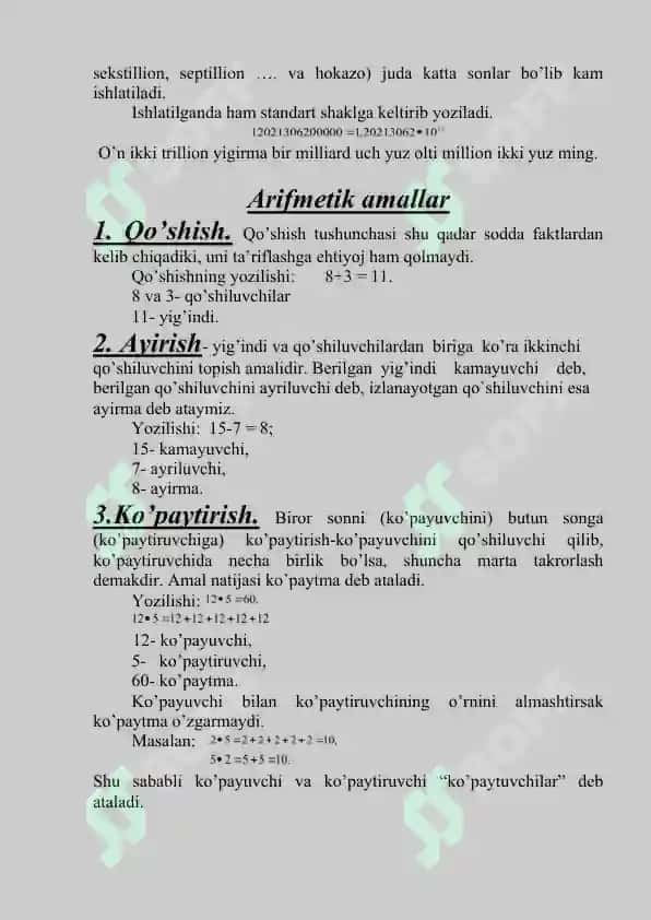 arifmetika sonlar haqidagi fandir 4