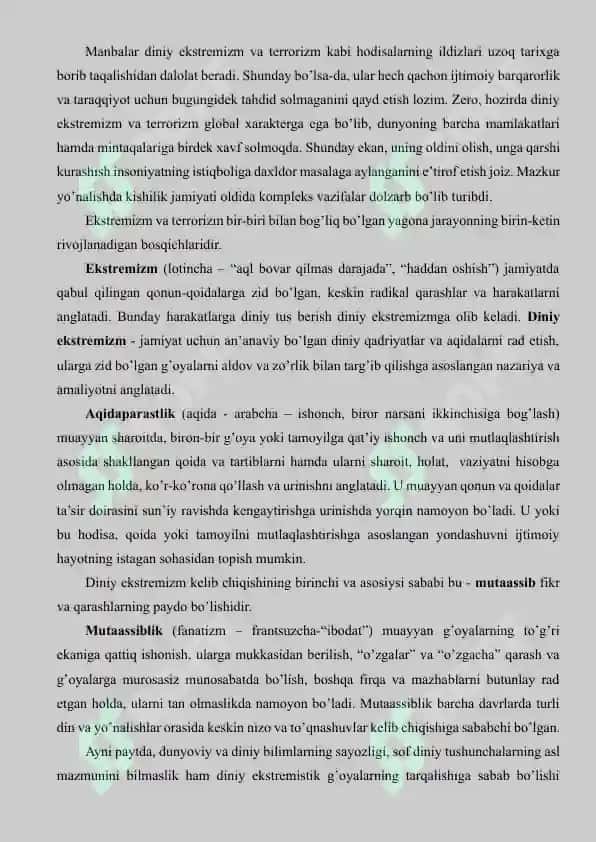 Dunyo hamjamiyatining ekstremizm va terrorizmga qarshi kurash tajribasi 2