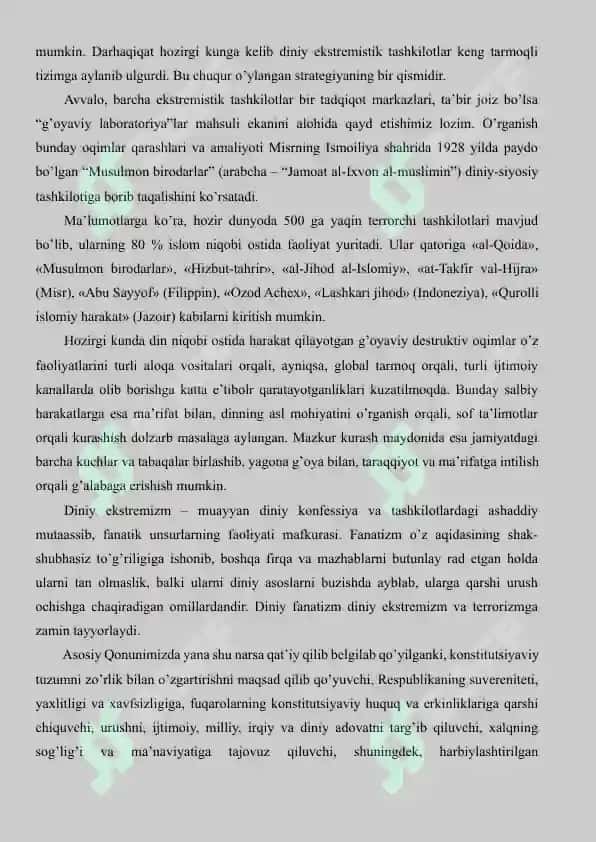 Dunyo hamjamiyatining ekstremizm va terrorizmga qarshi kurash tajribasi 3