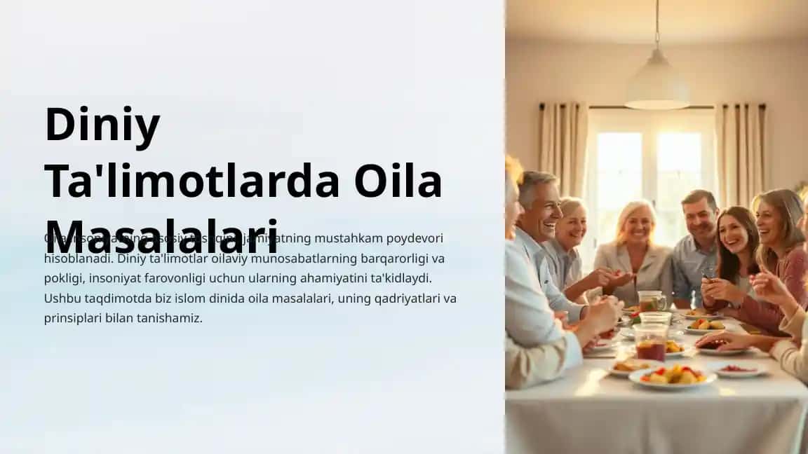 Diniy Ta'limotlarda Oila Masalalari 1