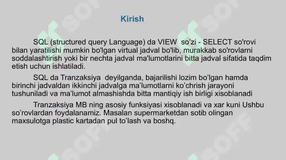 TRANZAKSIYALARNI BOSHQARISHDA SO‘ROVLAR YARATISH VA QAYTA ISHLASH 3