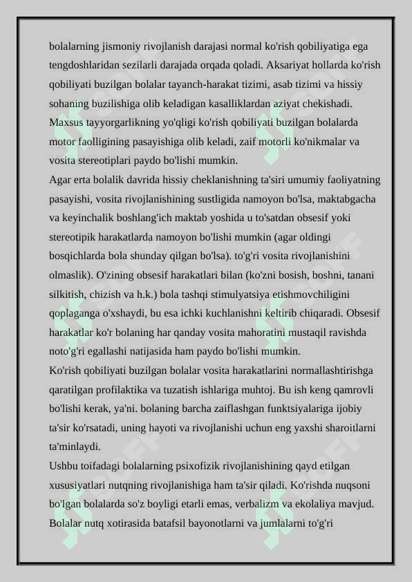 KO'RISHDA NUQSONI BO'LGAN BOLALARNING TA'LIM TARBIYASI 5