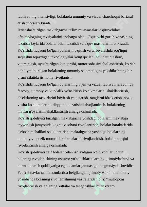 KO'RISHDA NUQSONI BO'LGAN BOLALARNING TA'LIM TARBIYASI 7