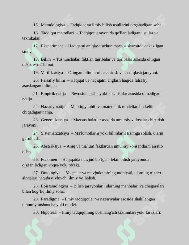 Ilmiy bilish darajalari. Empirik va Nazariy bilish glossariysi 3 2