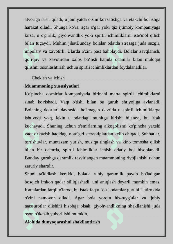 O'smirlar alkogolizmi: sabablari va belgilari 4