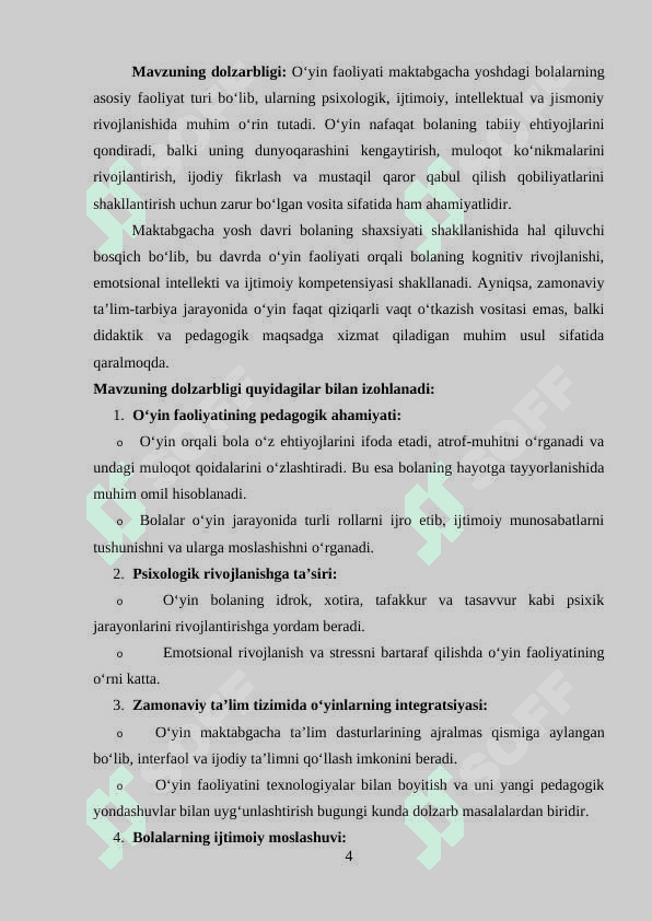 O‘yin-bola faoliyatining asosiy turi. 4