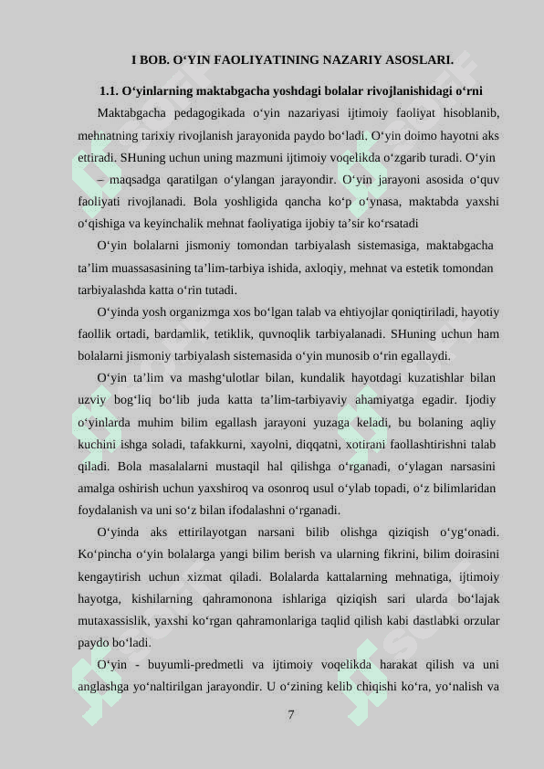 O‘yin-bola faoliyatining asosiy turi. 7