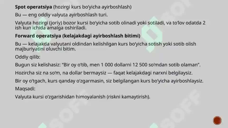 Valyuta operatsiyalari va ularning mohiyati 8