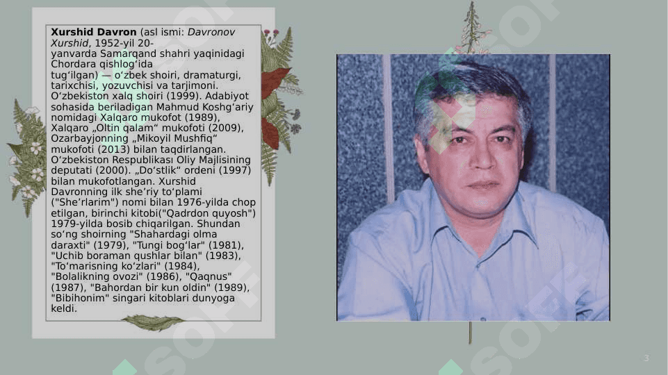 Xurshid Davron she'riyatida tarixiylik va zamonaviylik masalasi 3
