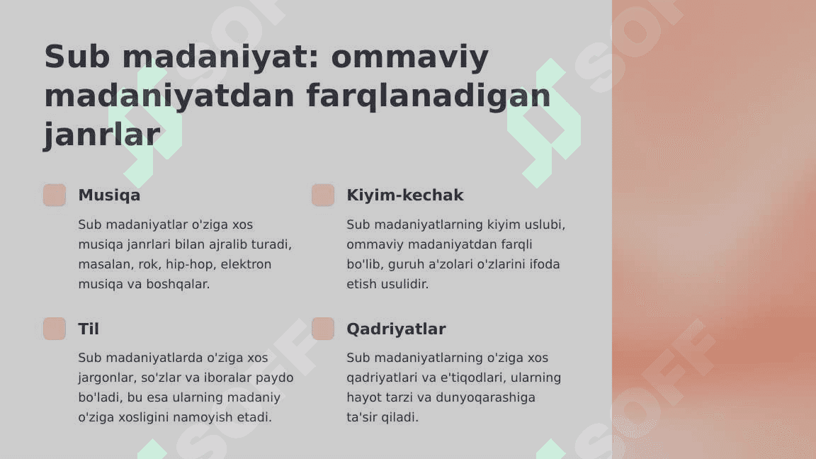 OMMAVIY MADANIYATNING SHAKLLANISH TARIXI VA UNING TURLARI: AKSIL MADANIYAT SUB MADANIYAT POPULYAR MADANIYAT EKRAN MADANIYATI VA REKLAMALAR 6