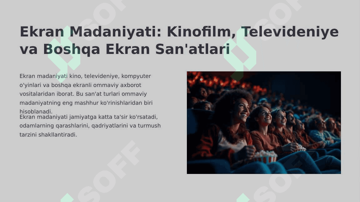 OMMAVIY MADANIYATNING SHAKLLANISH TARIXI VA UNING TURLARI: AKSIL MADANIYAT SUB MADANIYAT POPULYAR MADANIYAT EKRAN MADANIYATI VA REKLAMALAR 8