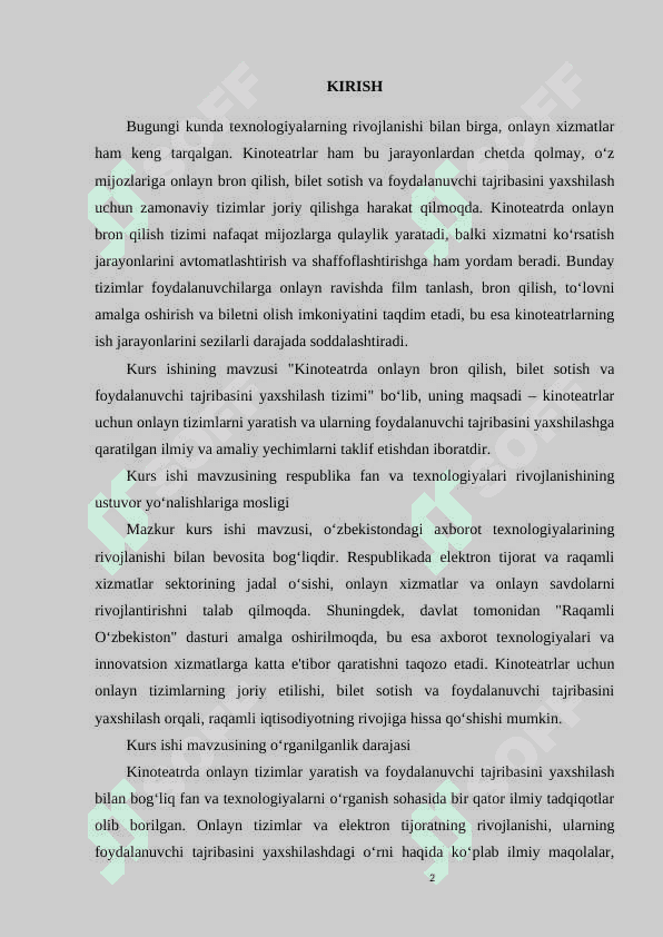 KINOTEATRDA ONLAYN BRON QILISH, BILET SOTIB OLISH VA FOYDALANUVCHI TAJRIBASINI YAXSHILASH 2