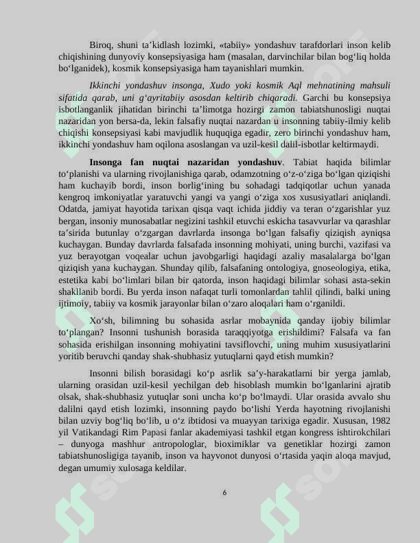 FALSAFIY ANTROPOLOGIYA (INSON HAQIDAGI TA’LIMOT). 6