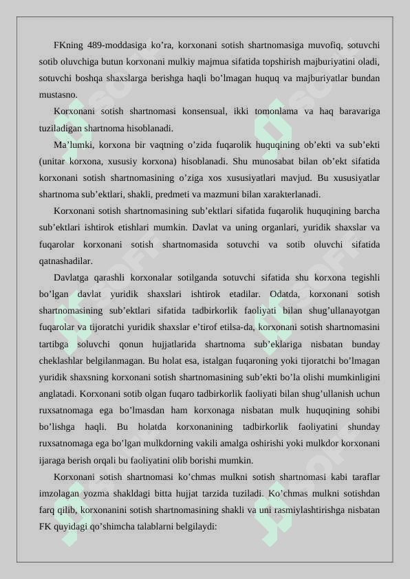 Korxonani sotish shartnomasi 6