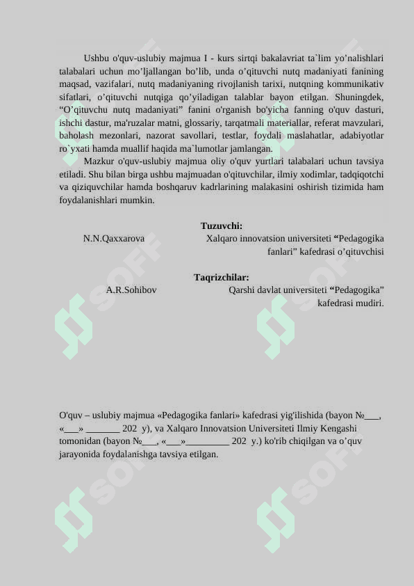 O’QITUVCHINING NUTQ MADANIYATI
FANIDAN 2