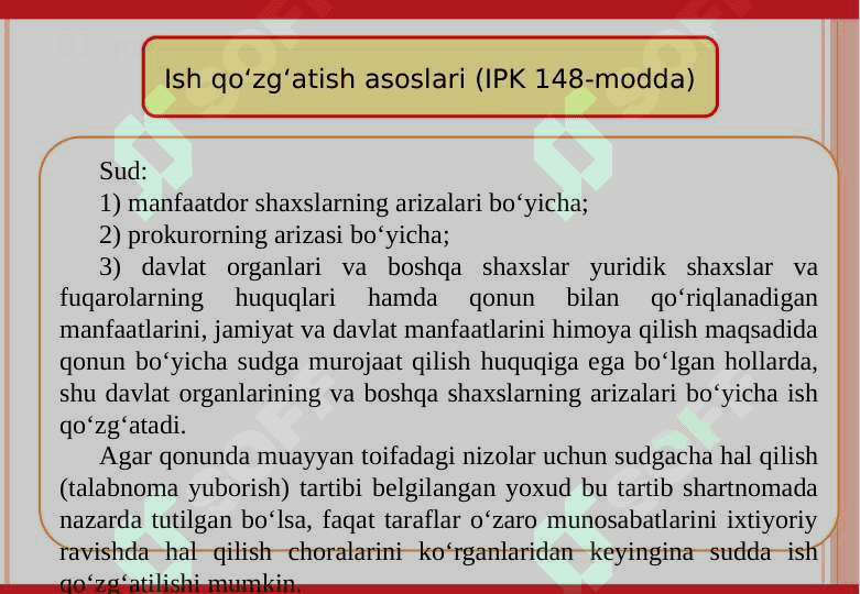 Sudda iqtisodiy ishlarni qoʻzgʻatish tayyorlash va koʻrish 24 2