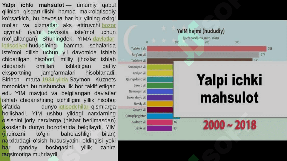 Yalpi ishki mahsulot statiskasi 3