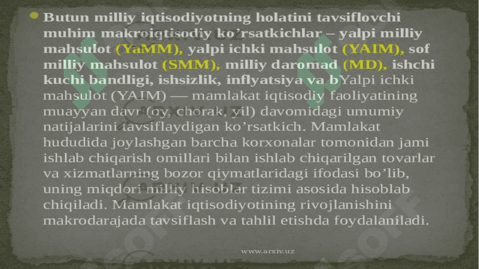Yalpi ishki mahsulot statiskasi 4