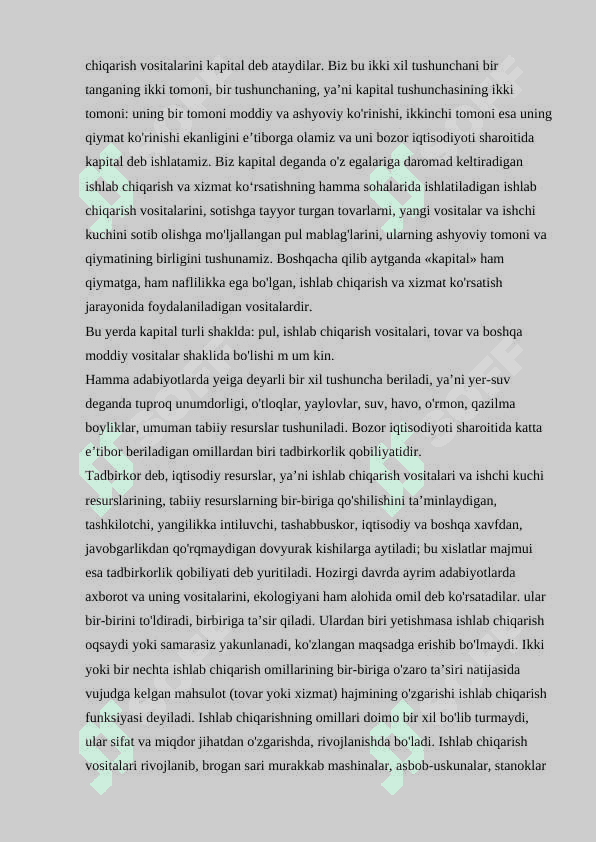 ISHLAB CHIQARISHNING IQTISODIY VA IJTIMOIY SAMARADORLIGI 8
