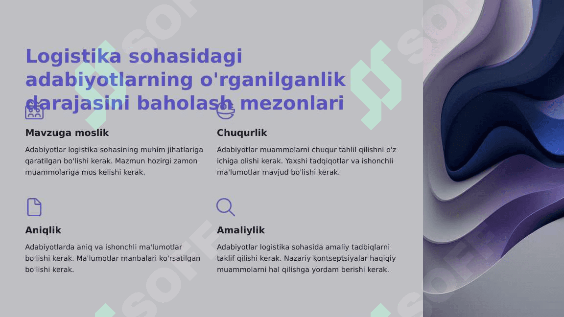 O'zbekistonda Logistikaga Oid Adabiyotlarni O'rganish 4