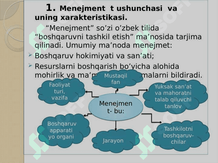 Menejment fanining predmeti, mazmuni va vazifalari 2
