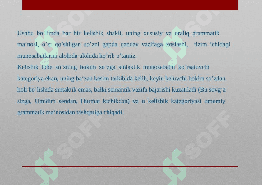 O’zbek tilida kelishik 2
