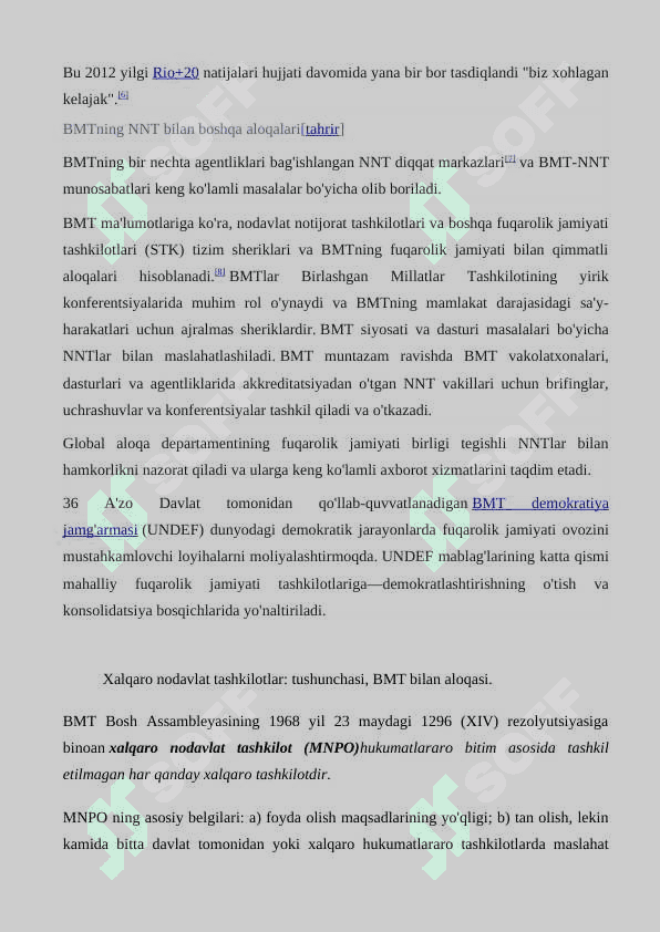 BMT ning xalqaro nodavlat tashkilotlari 8