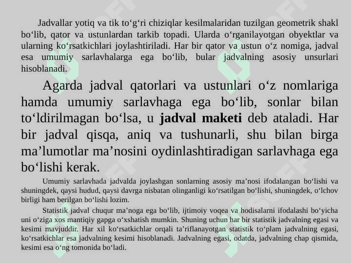 Statistik ma’lumotlarni jadvallar va grafiklarda tasvirlash 6