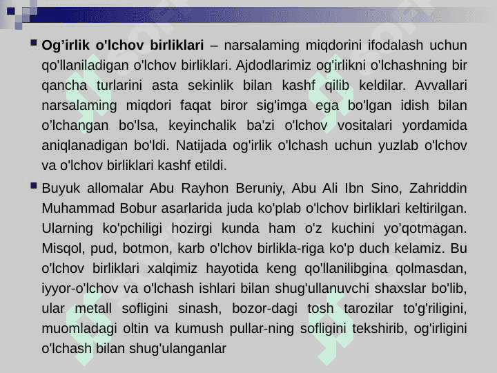 O’rta Osiyoning ilk o’rta asr o’lchov birliklari 5