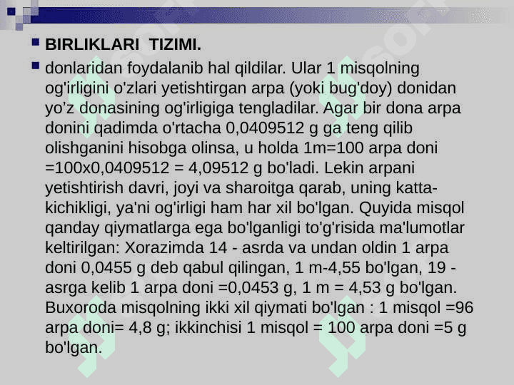 O’rta Osiyoning ilk o’rta asr o’lchov birliklari 6