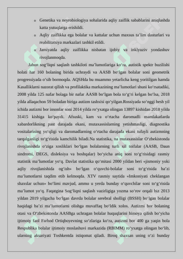 Aqliy zaiflik muammosini o'rganish tarixi 5