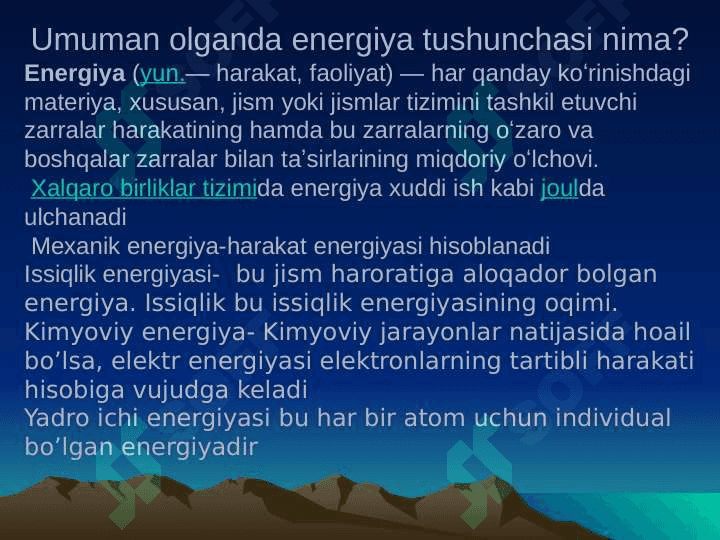 KIMYOVIY TERMODINAMIKA ASOSLARI. 7