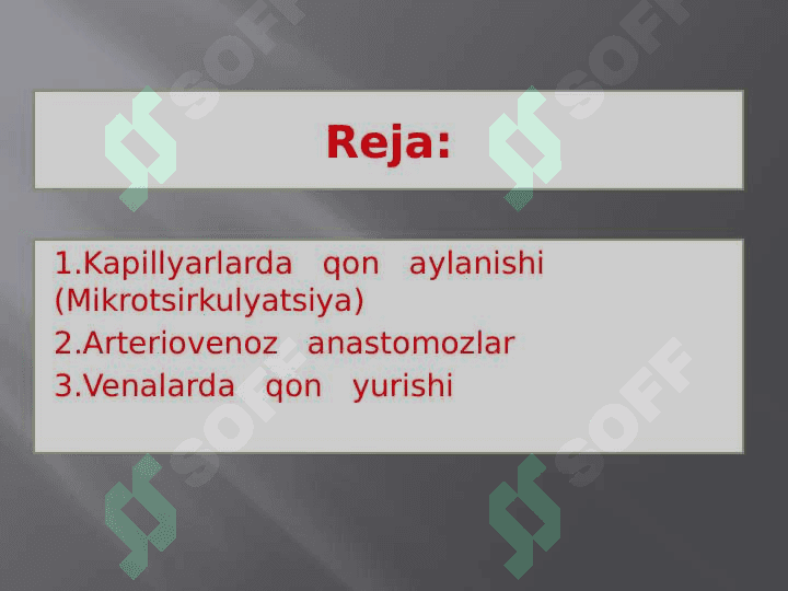 Mikrotsirkulyator havzada qon aylanishi 2