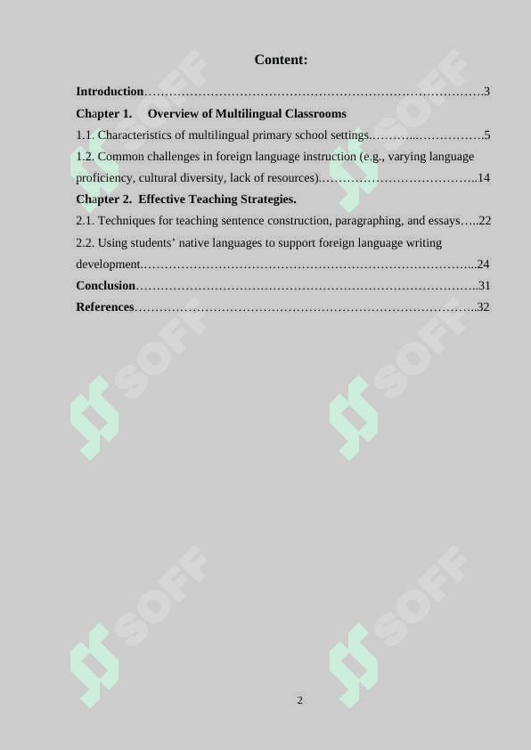 Teaching Foreign Language Writing in Multilingual Primary School Classrooms 2