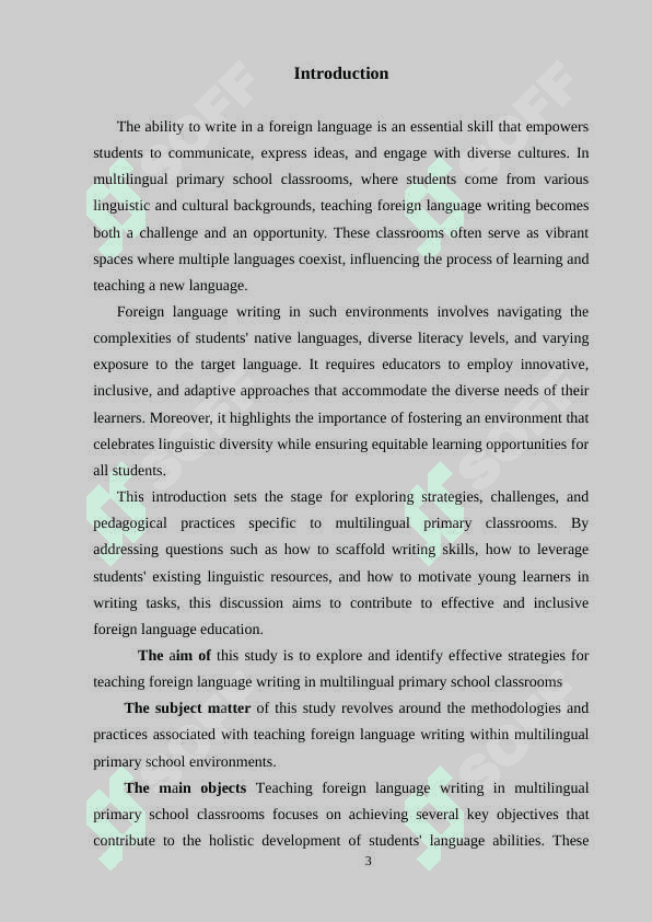 Teaching Foreign Language Writing in Multilingual Primary School Classrooms 3