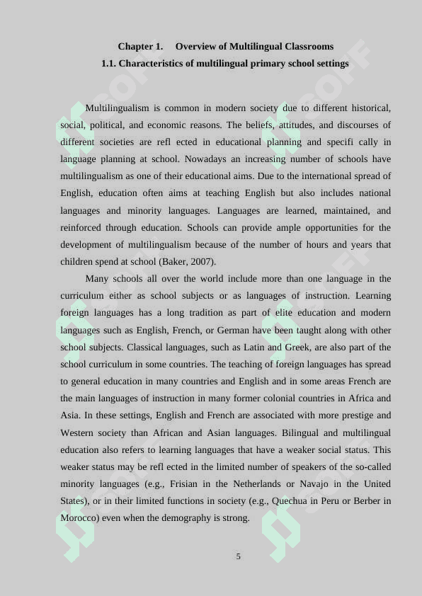 Teaching Foreign Language Writing in Multilingual Primary School Classrooms 5