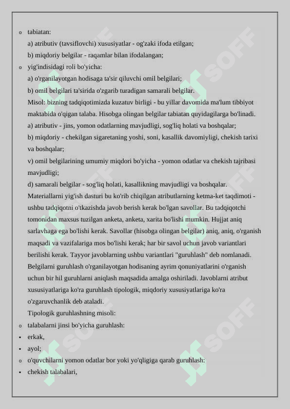 Statistik tadqiqotlarn tashkil etish va uni p asosiy bosqichlari 3