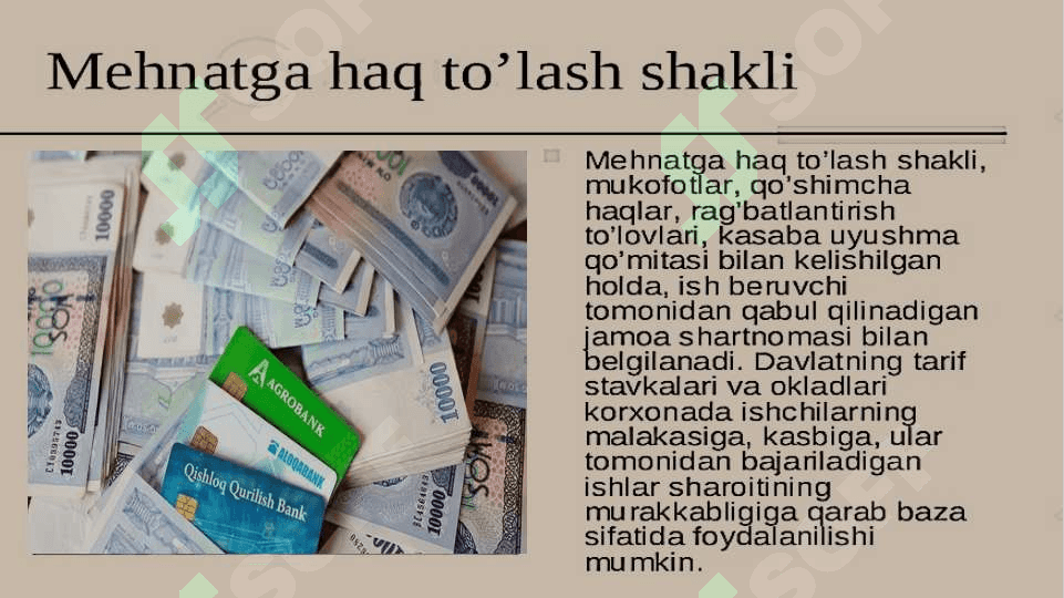 Sanoatda kadrlar va mehnatga haq to’lash 4