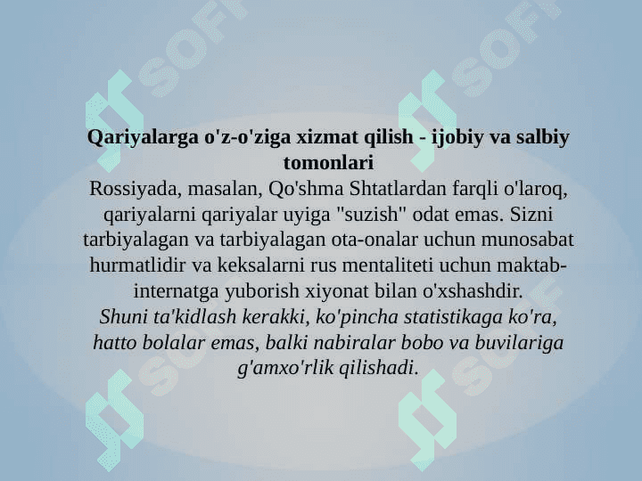 Keksa yoshdagi aholini parvarishlashda sog‘lom turmush tarzining ahamiyati 4