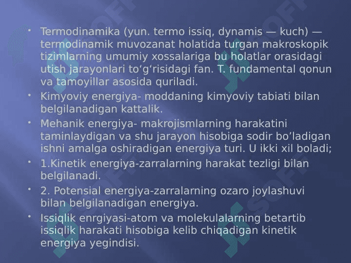 Kimyoviy termodinamika 2