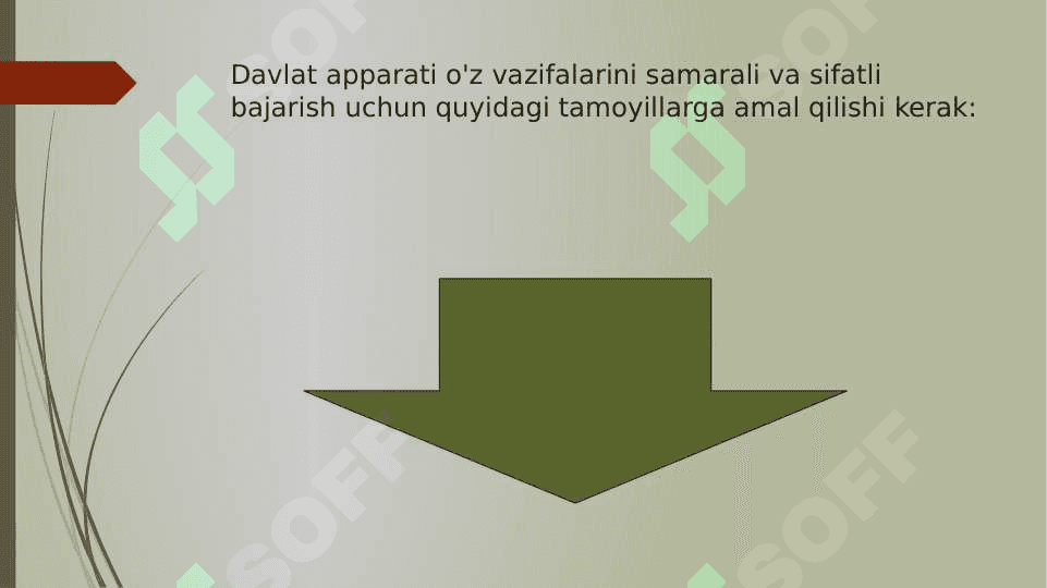 Davlat apparatini tashkil etish va faoliyatini  amalga oshirish tamoyillari. Davlat funksiyalari tushunchasi 7