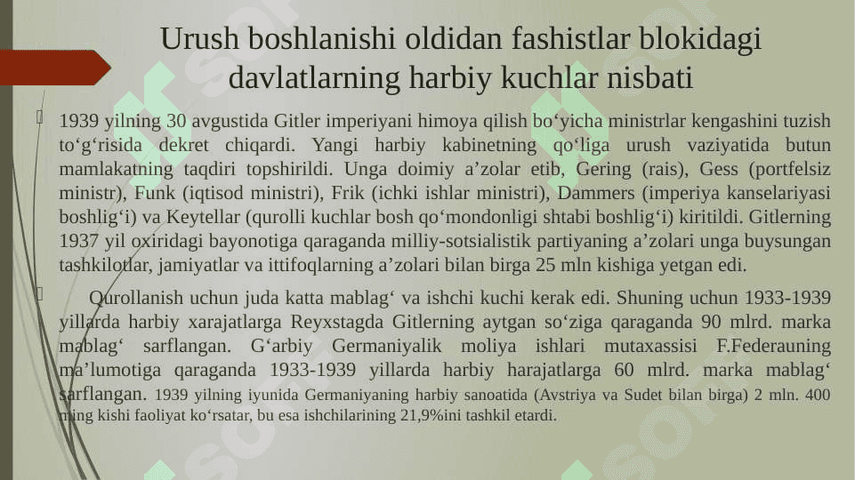 Mavzu:Ikkinchi jaxon urushida eng ko'p zarar kórgan davlatlar 3