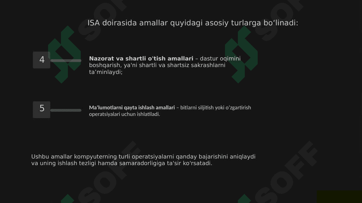 buyruqlar tizimi arxitekturasi amallar turlari 4