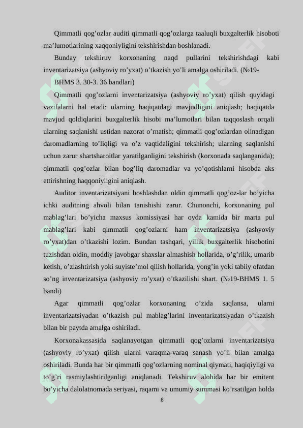 Kapital qo‘yilmalar auditi 8